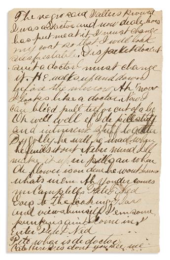 (LITERATURE.) William Wells Brown. Manuscript draft of a passage from his My Southern Home.